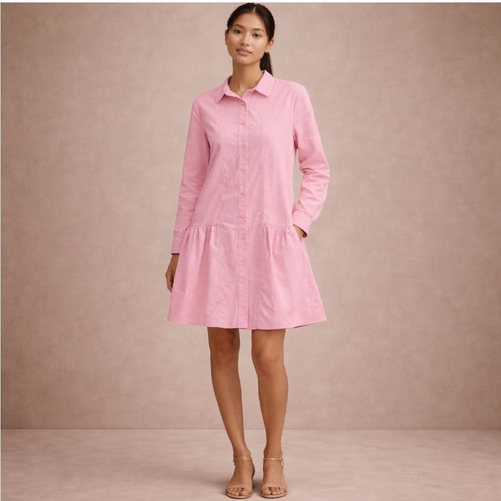 Stark Pink Tiered Shirt Dress – Size M | Easy, Flattering, Everyday